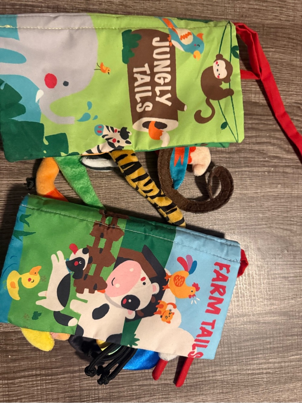Jungly Tails & Farm Tails Soft Baby Activity Books - Colorful Animal Set